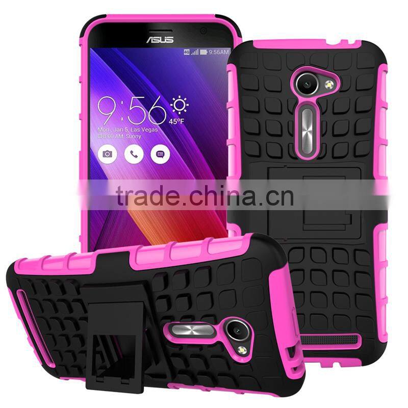 Dual layer armour TPU Gel case for ASUS Zenfone 2 with kickstand