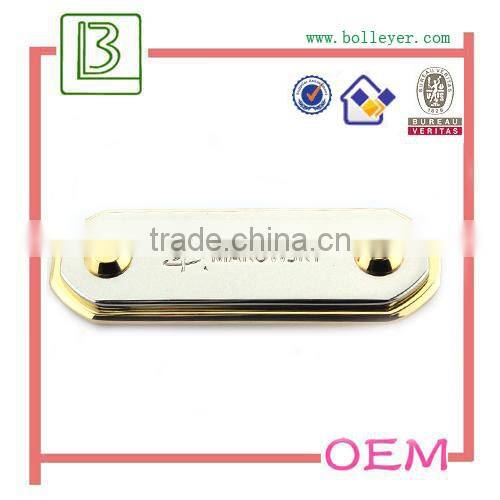 metal logo handbag badges for purses