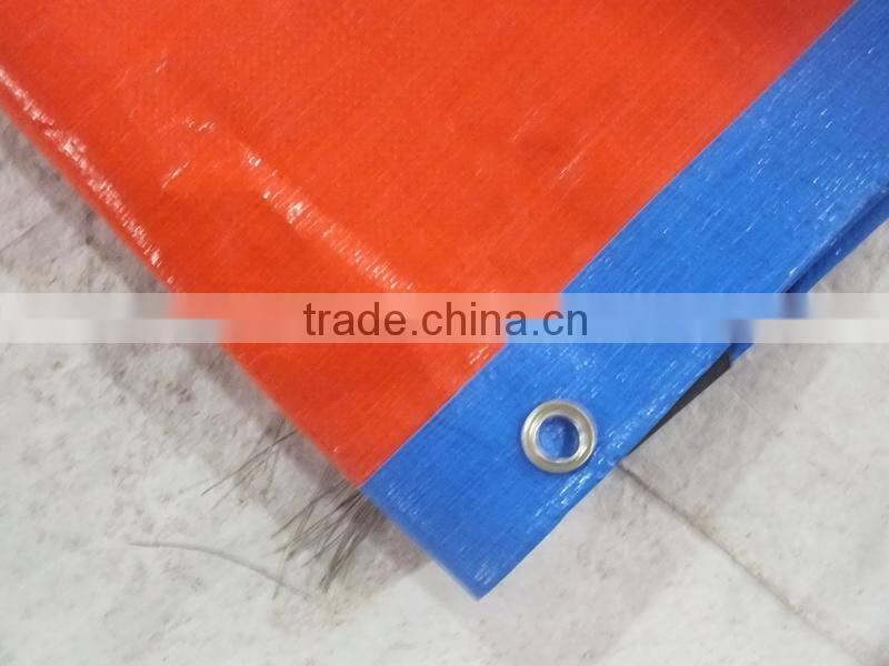 TARPAULIN IN WOVEN FABRIC BLUE/ORANGE FACTORY BEST SELL 3 FEET ALUMINUM GROMMETS ANTI-AGING TEAR-RESISTANT WHOLESALE CHINA