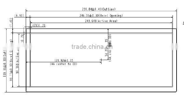 Latest TFT LCD 10.2 inch high resolution 1920X720 lcd display screen for car dashboard or industry
