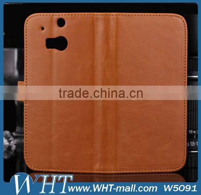 China Wholesale Mobile Accessory for Smartphone Leather Case for HTC One 2 M8