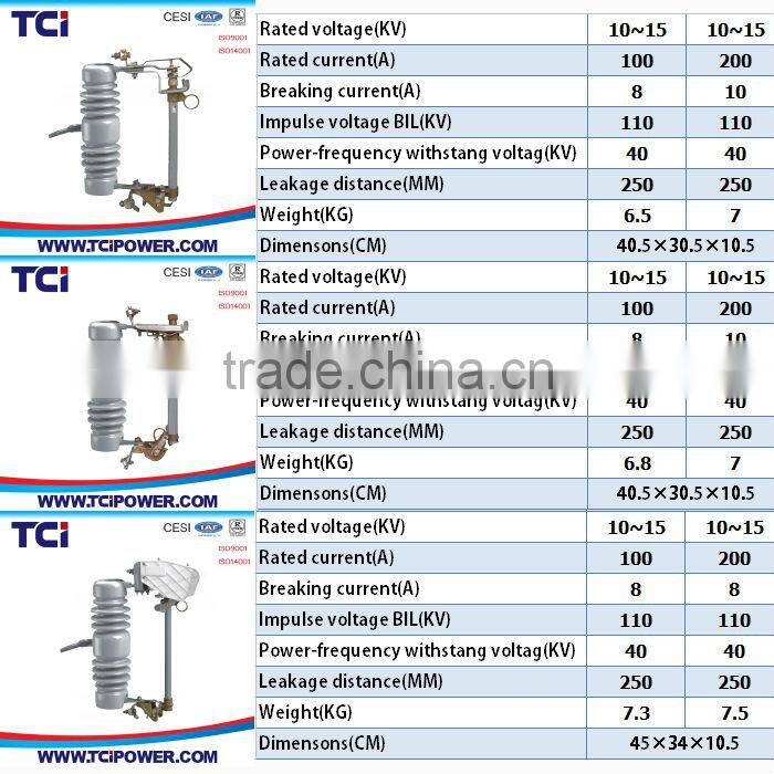 10-15kv Porcelain Dropout Fuse Cutout