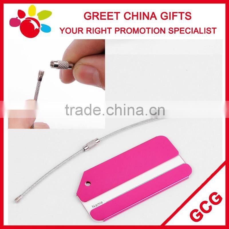 Promotional Aluminum Alloy Cheap Travel Luggage Tag Custom Logo with Replaceable Paper Name Card