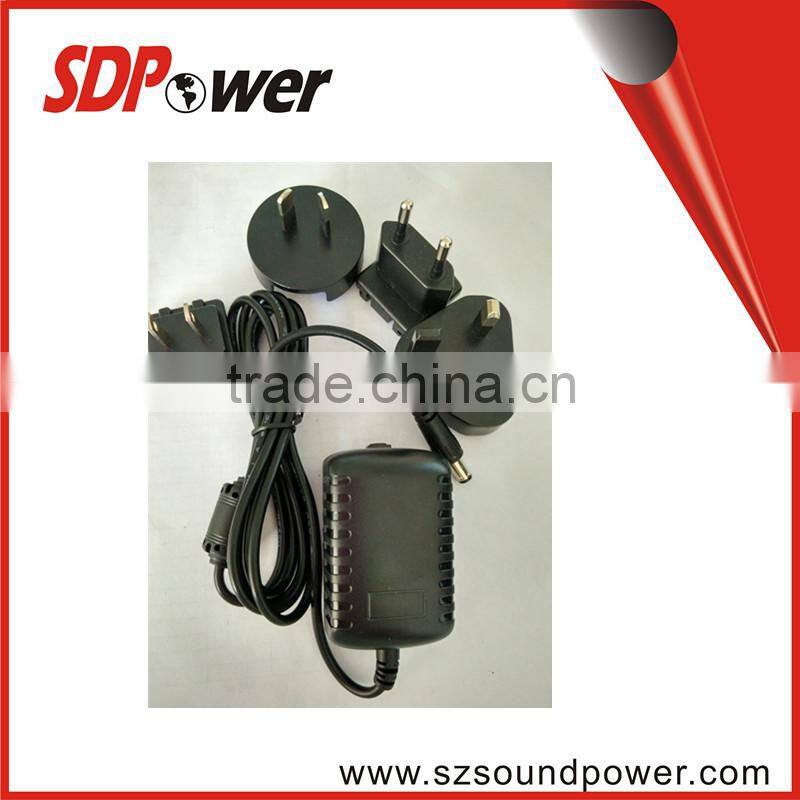 5w 10w 15w 20w interchangeable ac dc power adapter with multiple plugs