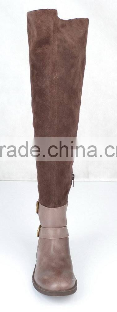 2015 new design suede leather women boots, comfort shaft boots