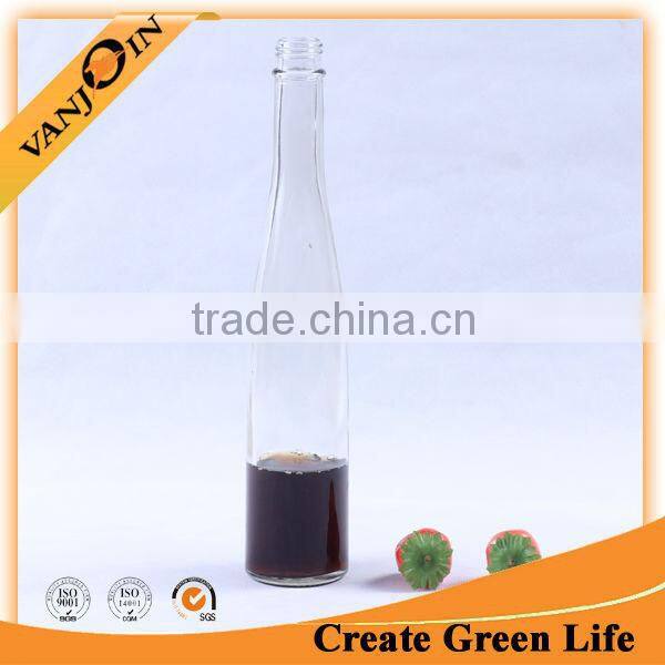 400ml custom long clear glass liquor bottle