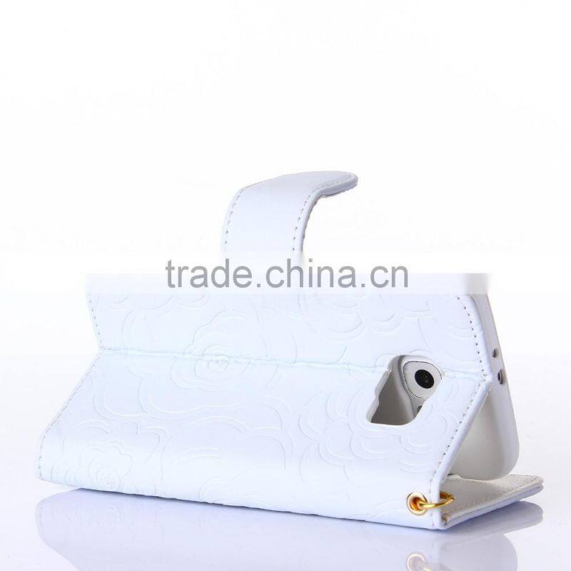 New arrival piriting leather filp case for samsung s6