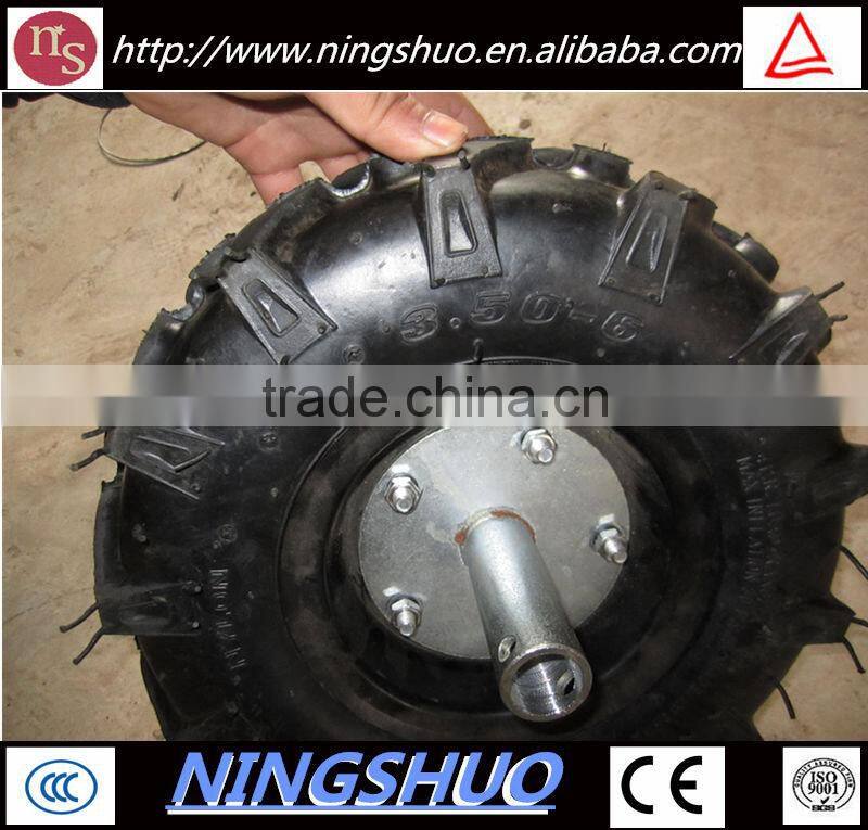 Made in china small pneumatic rubber wheel for hand trolley with metal rim