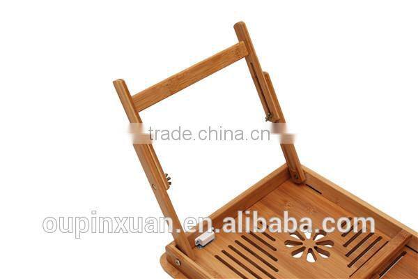 2014 newest factory supplier new portable folding bamboo laptop table ,notebook table.
