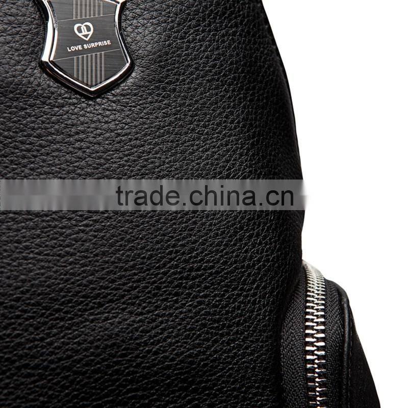 2016 fashion men black leather single strape shoulder bags messenger bags Dongguan