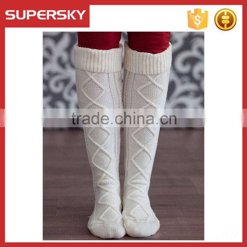 A-11 over the knee high tassel knit chunky boot socks women chunky knit leg warmers knitted thigh high boot socks