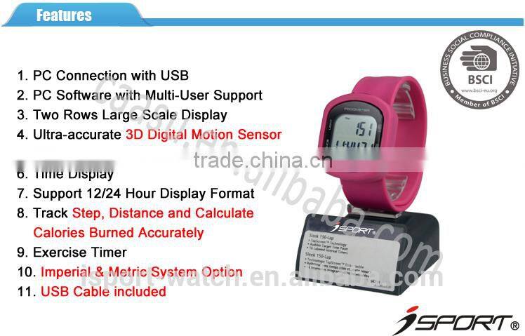 30 Days Memory 3D Sensor USB Connection G Sensor Pedometer