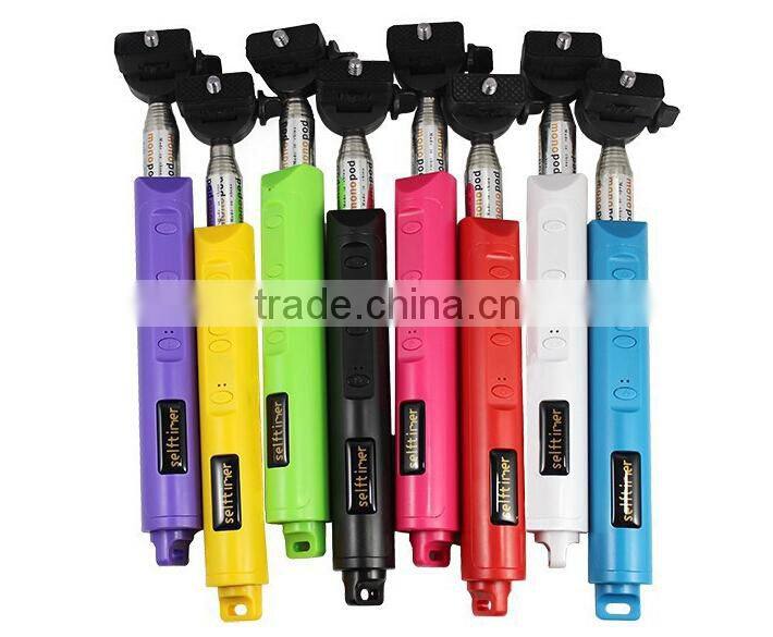 2015 New Arrival Wireless Bluetooth Selfie Stick Monopod With Zoom For iPhone and Android Phone