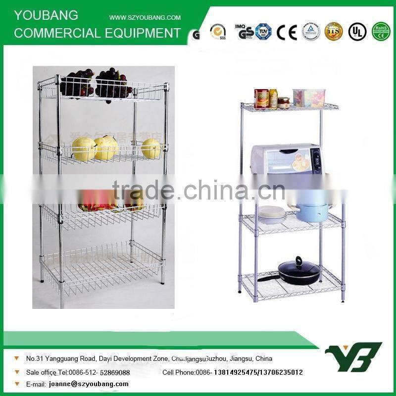 2015 hot sale 4 layer wire storage shelf