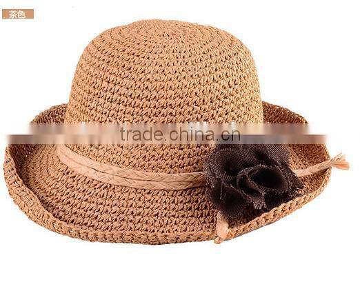 Latest Fashion hot sell new arriving crochet straw hat cheap