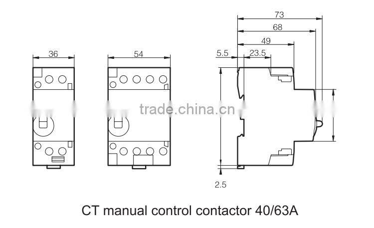 1NO1NC 40A modular ac contctor manual control