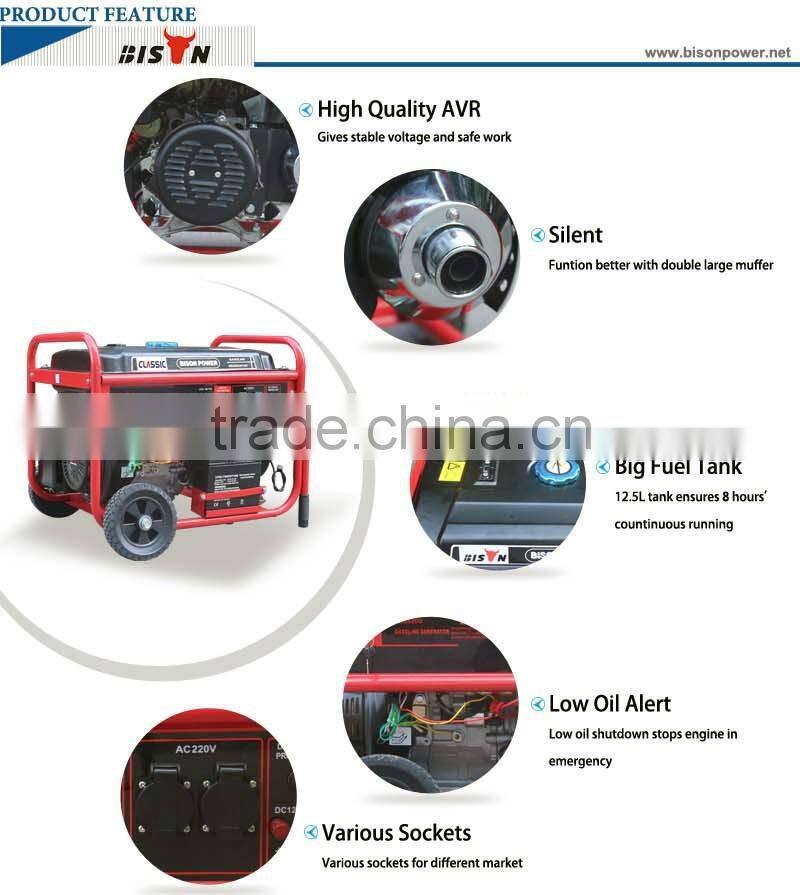 Bison China OEM gasoline generator 13hp gasoline generator air cooled 188F engine manual