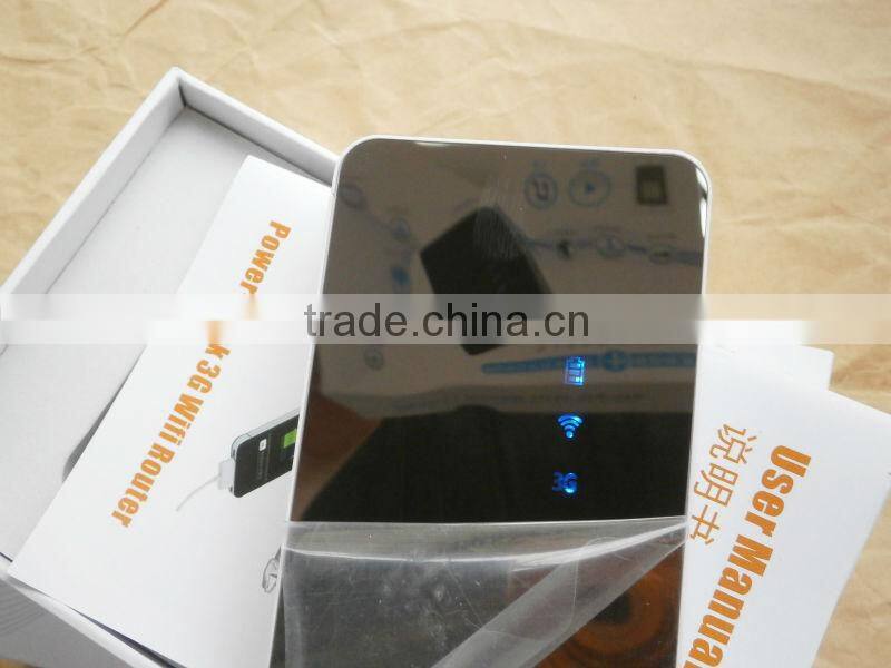 3G router with wifi media player and power bank 5200mA