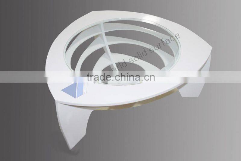 Modern living room furniture rotating glass coffee table