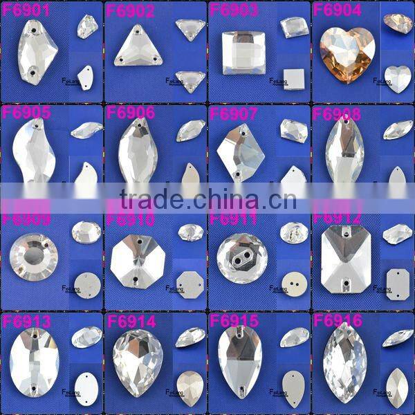 Feilang brand horse eyes flat back glass crystal beads use for garment