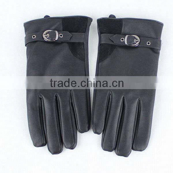 black Men PU leather gloves