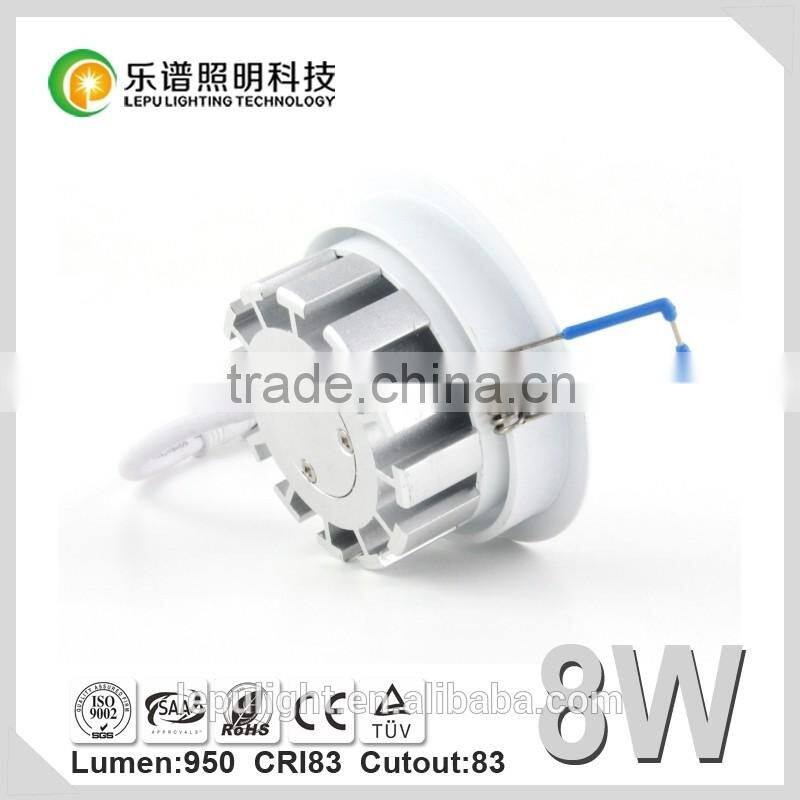 Durable rotating 8w dimmable led recessed downlight