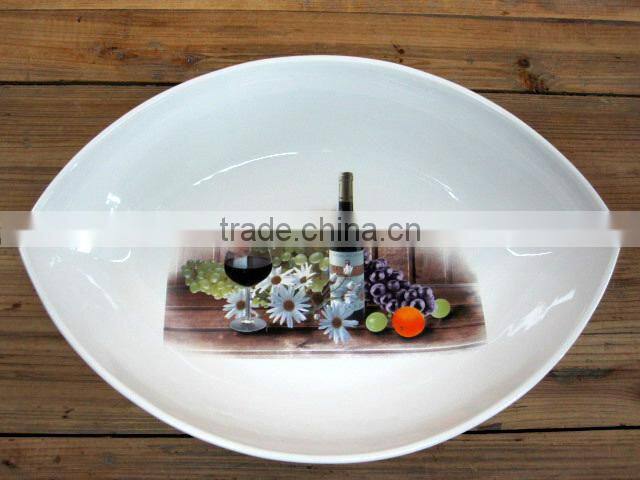 Kitchenware Type Oval Ceramic Dinner Serving Plate