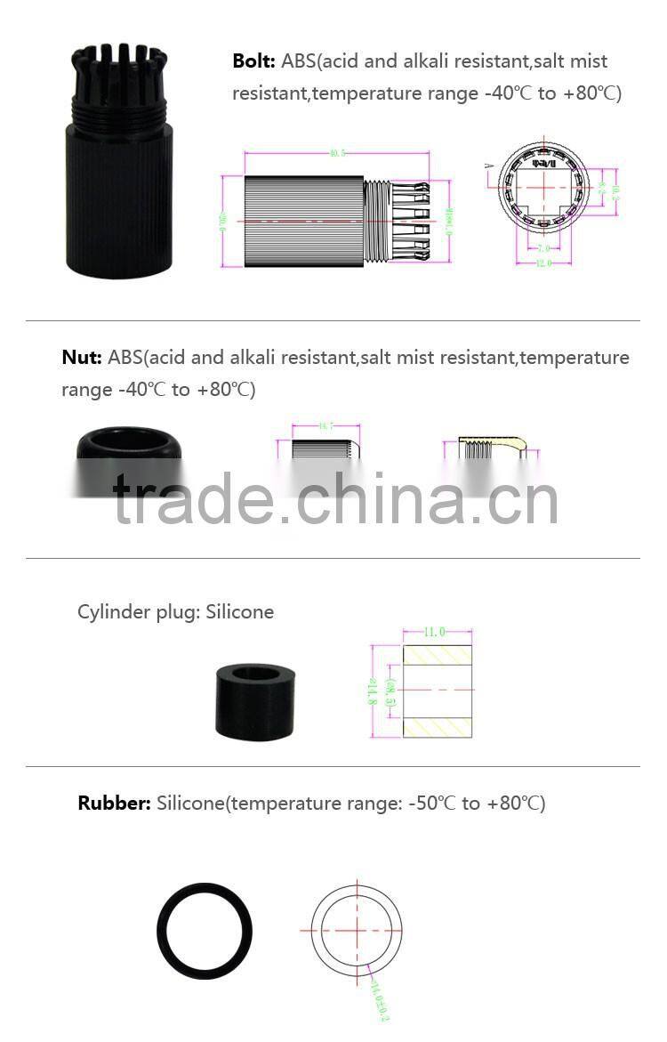 2016 new IP68 waterproof ethernet rj45 cable connector made in China
