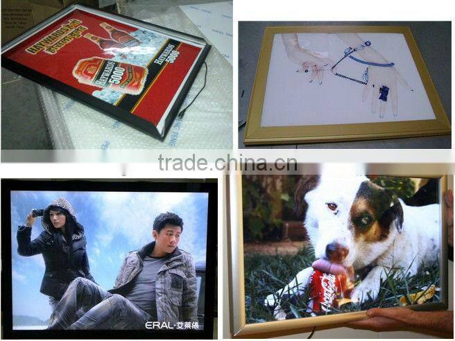 super slim shop signs,advertising ultra thin light box, led backlit slim light box ,led snapper frame