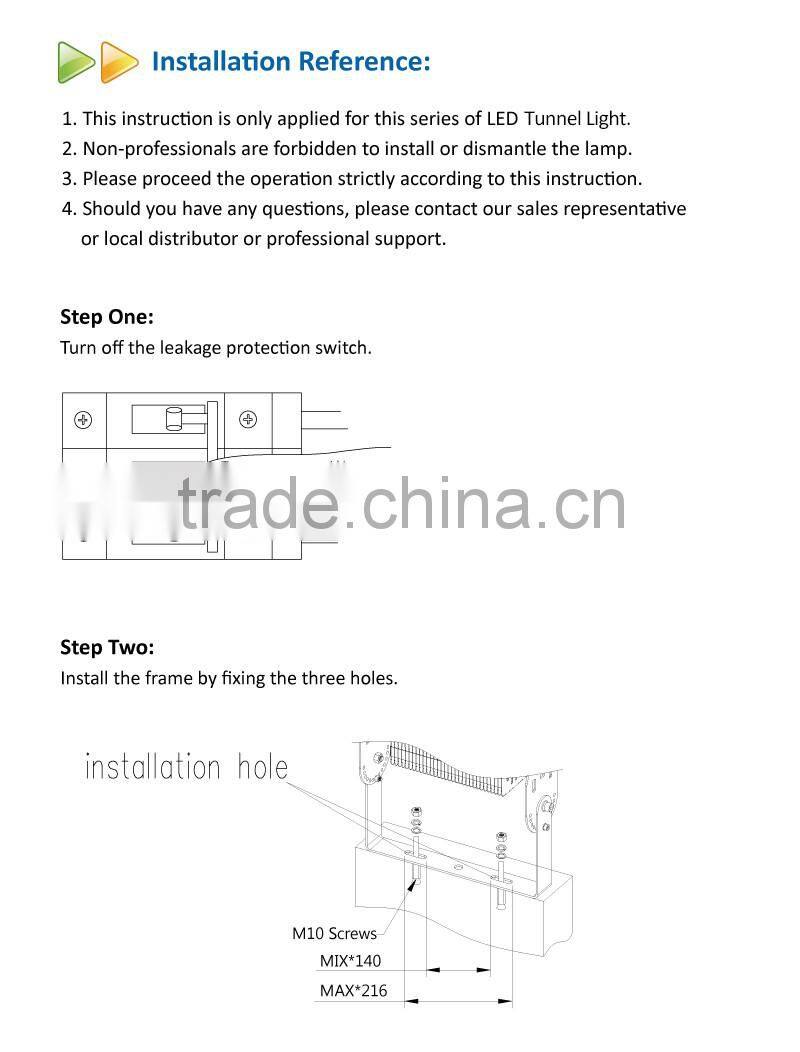 Outdoor 100W LED Tunnel Light