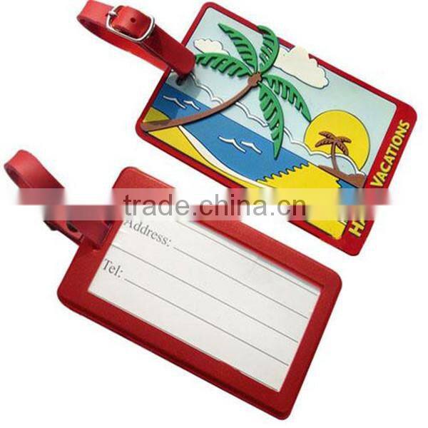 hot selling personalized bulk high quality soft pvc travel plastic luggage tag with standard sizes