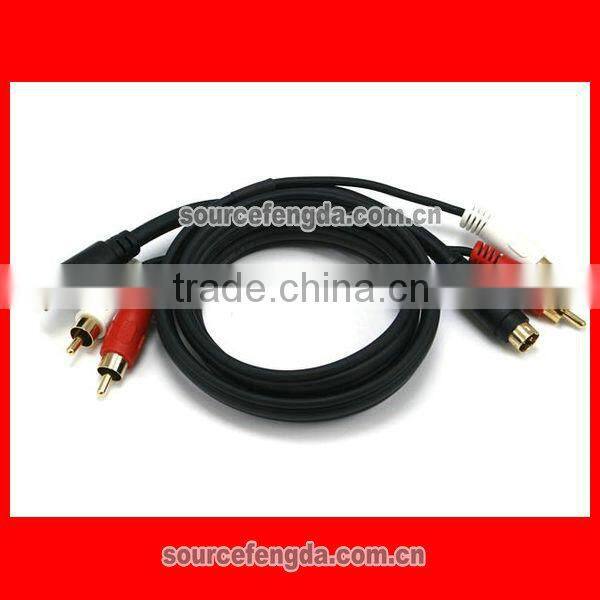 hot sale S-Video Cable Min 4pin to RCA Male