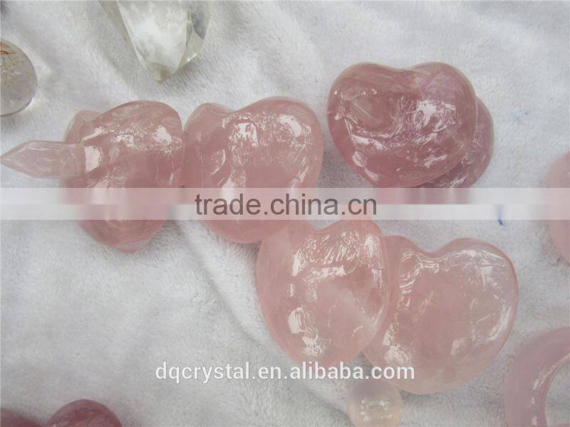rose quartz heart and arrow crystal heart for sale