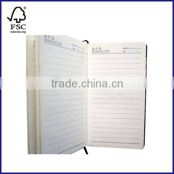 2 subject hardcover notepad/diary college ruled fabric cover