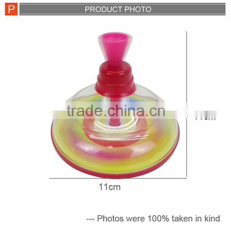 Newly design hand push plastic led spinning top for sale