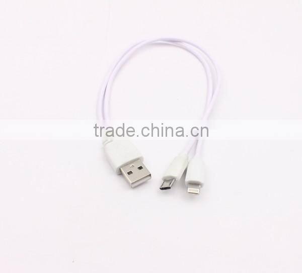 Strong quality data cable double micro usb for Android and Iphone