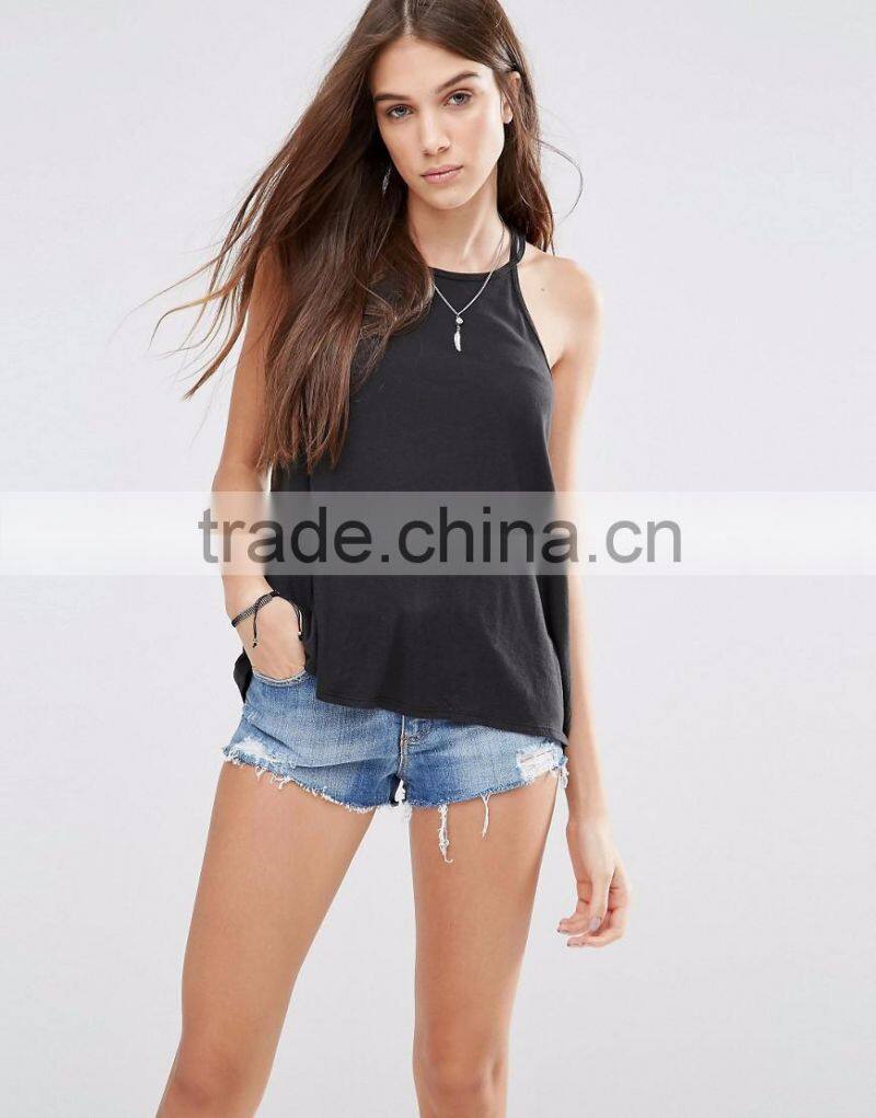 Daijun OEM high quality in plain custom summer women pink seamless wholesale polyester tank top