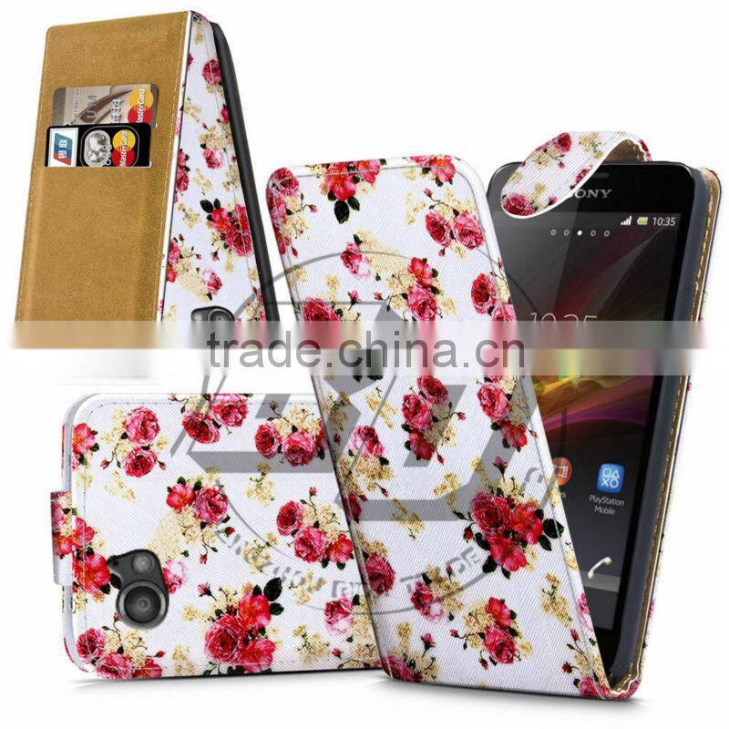 For Sony Xperia M C1905 High Quality Print Flip PU Leather Case Cover Moible Phone Case