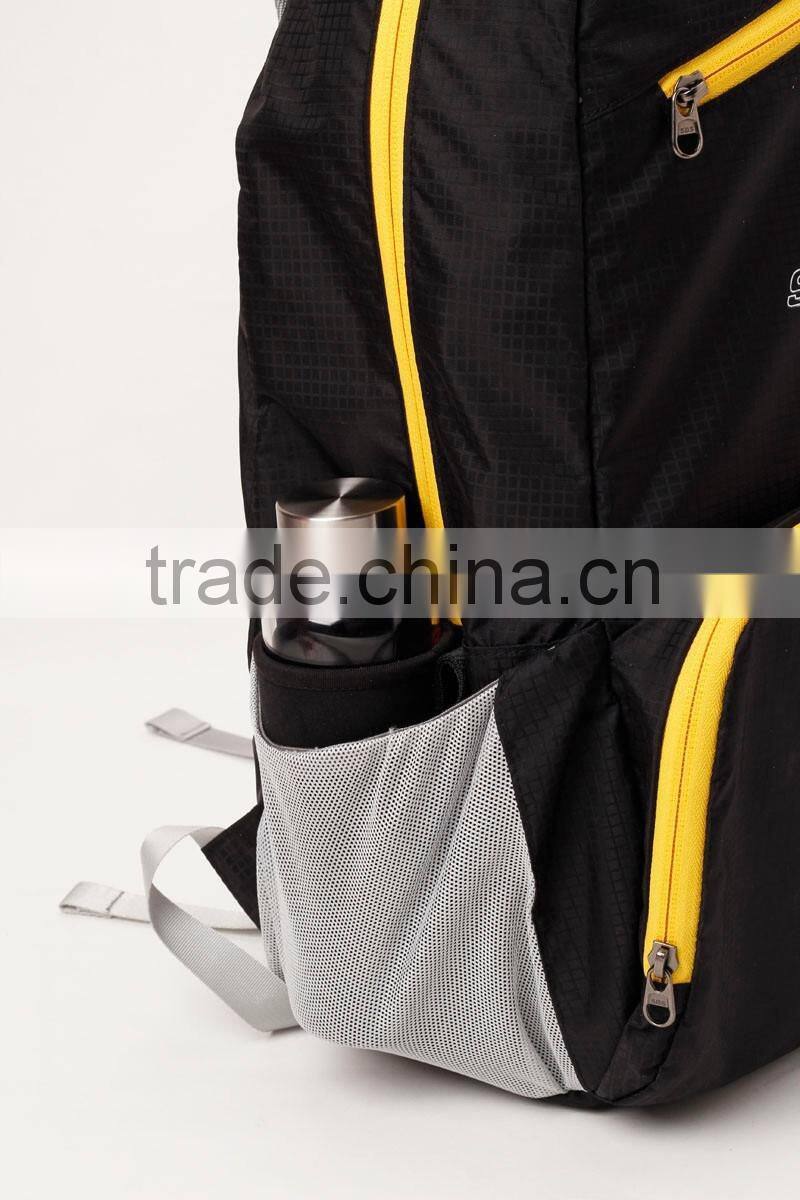 Promotional super Lightweight foldable nylon backpack folding school bag