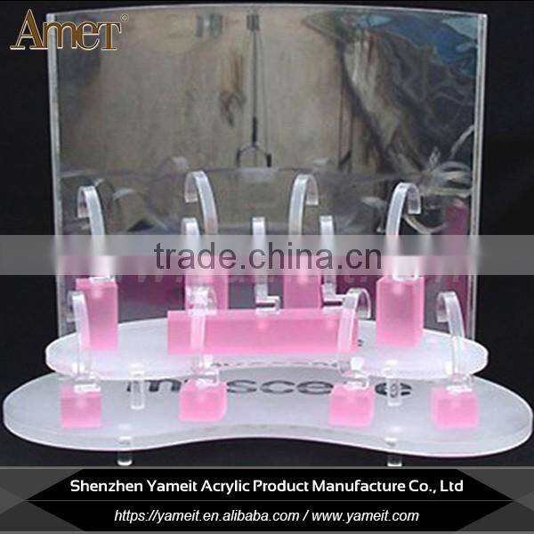 Cheap customized acrylic cosmetic display cabinet and showcase