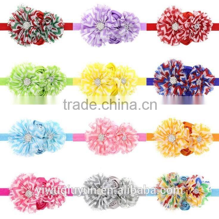 Christmas Style Woven Crochet Elastic Band with feather clips Floral Headband Girls Hair Jewelry Photo Prop Craft