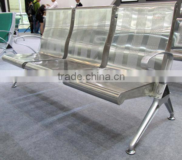 5 seater durable stainless steel office waiting chairs