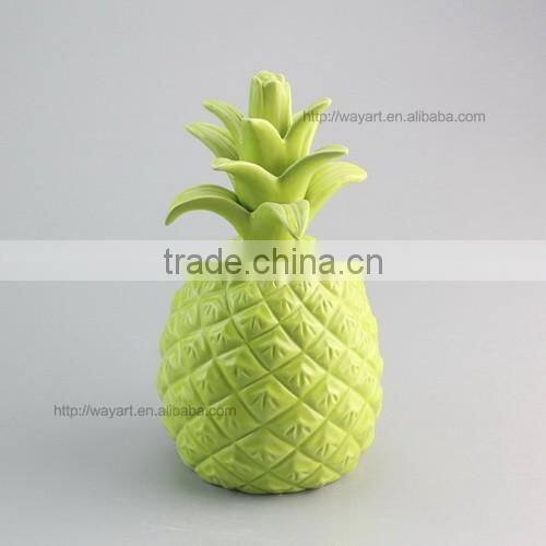 Decorative Gold Ceramic Pineapple canister