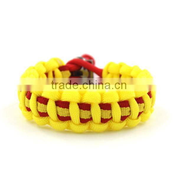 fashion national paracord bracelet with metal closure
