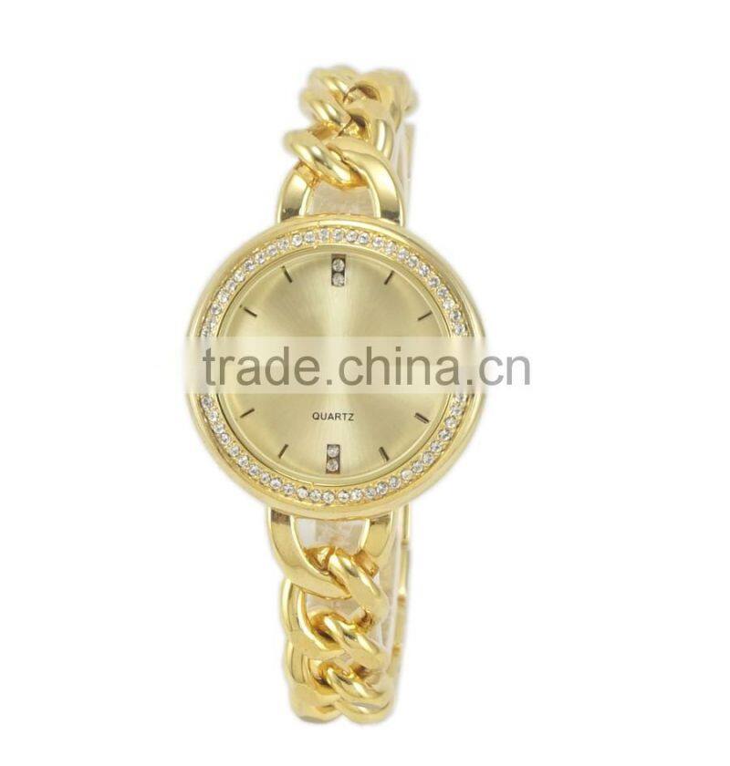 Women's elegant chain bracelet quartz three colors good plating custom made watches