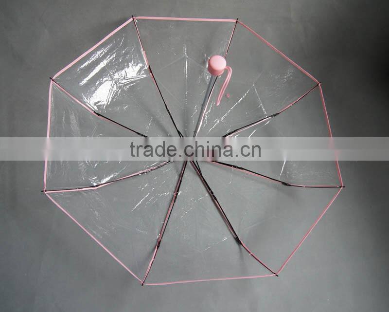 3 folding transparent umbrella from china umbrella factory