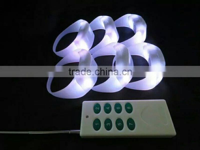 Wholesale Custom Remote Control LED Flashing Bracelet, Silicone LED Light Wristband