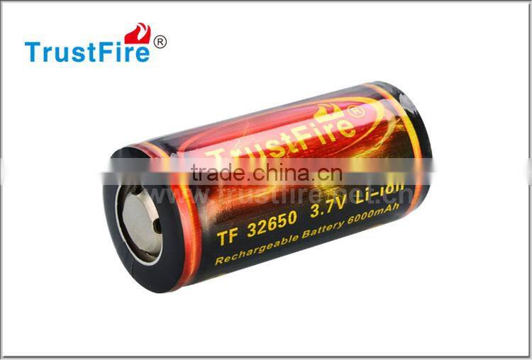 TrustFire 32650 6000mAh Li-ion rechargeable battery 3.7V/4.2V D size lithium battery rechargeable with PCB