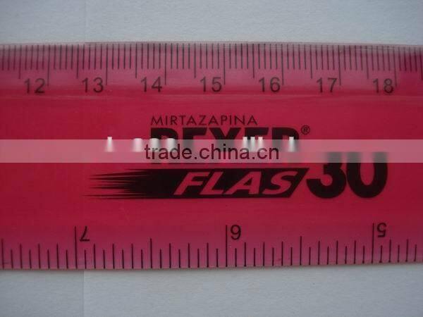 wholesale promotional 12' 30cm PVC flexible soft ruler with logo printing