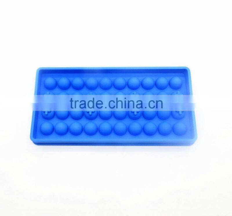 2016 New BPA free FDA food grade 40 cavity 12mm round sphere silicone chocolate mould ball